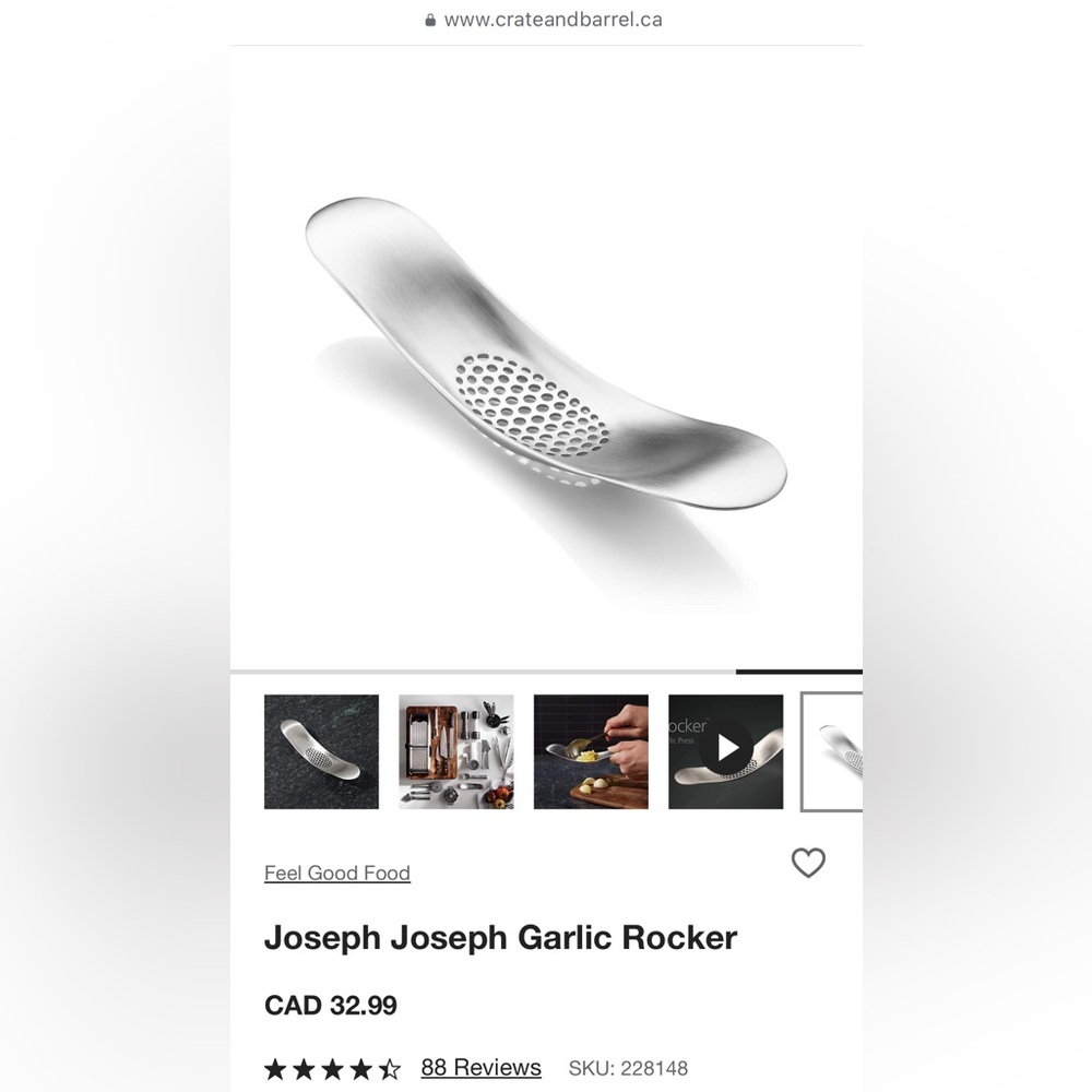 Joseph Joseph Silver Garlic Rocker